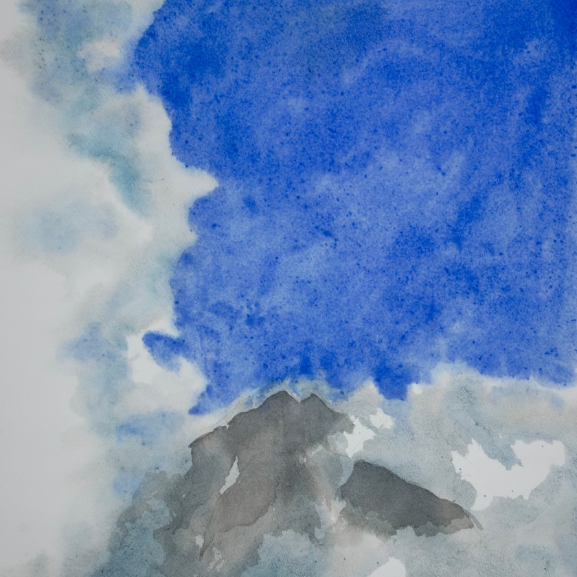 Bleu, Aquarelle sur papier 300gr, 70 x 50 cm, Collection particulière, 2024, Paul de Chatelperron