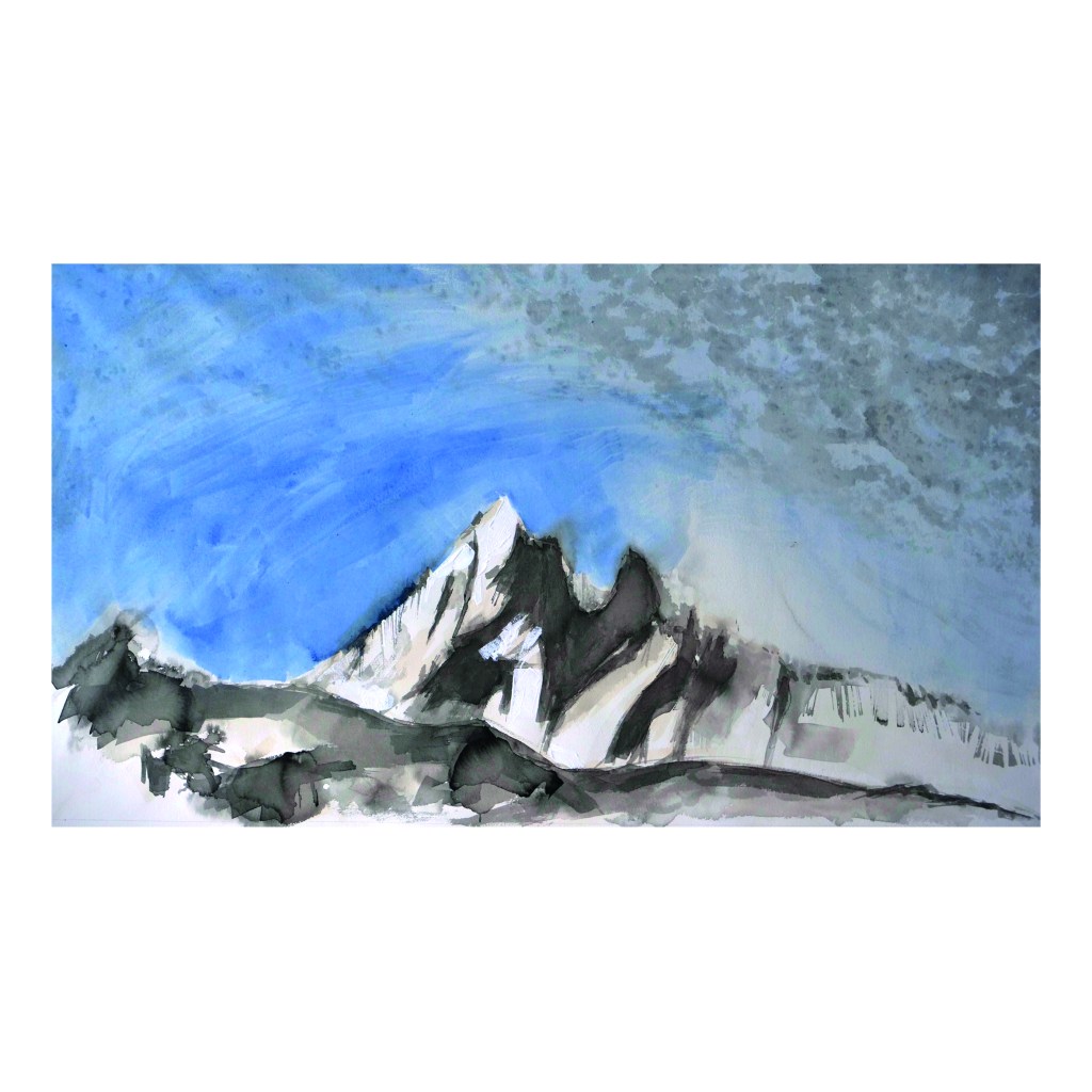 La Verte, Chamonix
Aquarelle sur papier 300gr contrecollée sur dibond,
75 x 114 cm,
Collection particulière,
2024
Paul de Chatelperron
