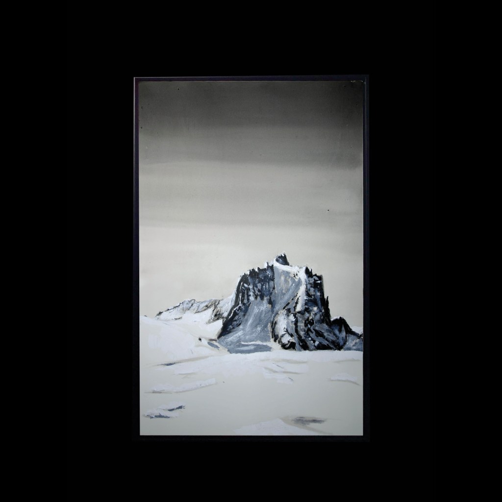 La Tour Ronde, Chamonix, 
Encre de Chine et Acrylique, 
114 x 75 cm, collection particulière, 2023, Paul de Chatelperron